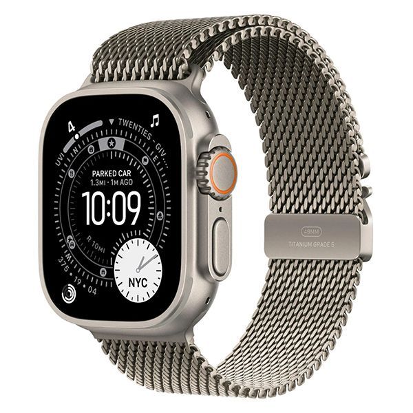 Apple Watch Series Ultra 3 49mm Natural Titanium Case with Natural Titanium Milanese Loop S